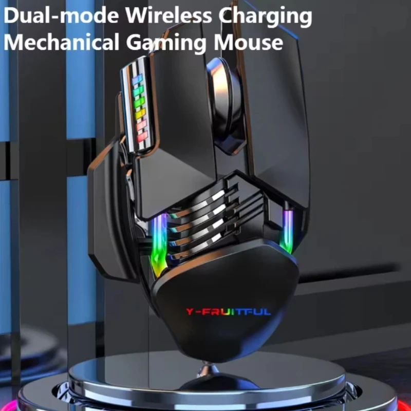 Yunguoguo M7 Mechanical Wired Gaming Mouse Rgb Backlit 12800dpi Usb Macro Programming Adjustable Retractable For Pc Gaming Use