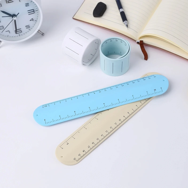 Silicone Writeable Wearable Memo Slap Ring Pocket To-do List Wrist Strap Waterproof Erasable with Oversized Scale for Children