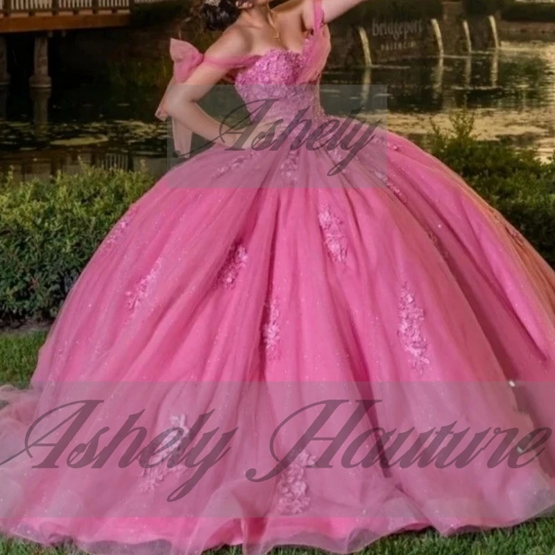 A3159 Meksykańskie Sukienki na Bal Maturalny dla Kobiet, Specjalne Okazje, Koronkowe Aplikacje, Bufiaste Tiulowe Sukienki na Urodziny, Quinceanera, Sukienka 15, Personalizowane