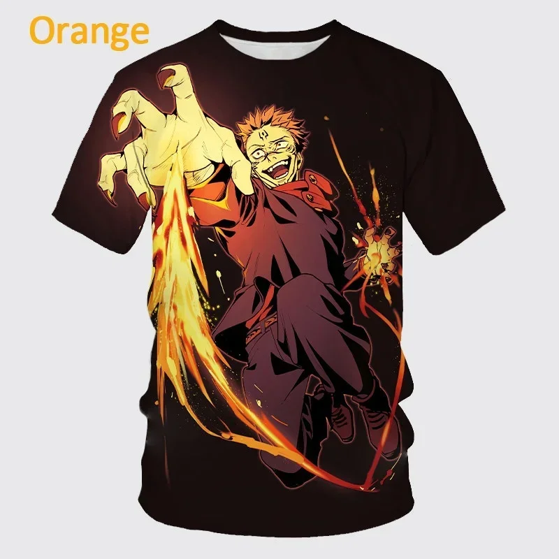 Fashion Anime Jujutsu Kaisen 3D Print T Shirt Personality Casual Oversized T-shirt Hip Hop Harajuku Street Short Sleeve Tops