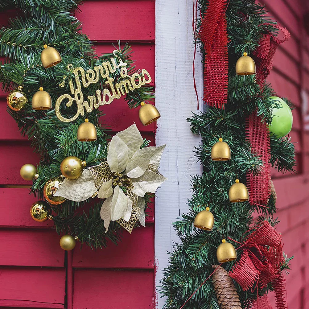 12 unidades de campanas decorativas DIY, adornos de campana de cuerda colgante, decoraciones para árboles de Navidad, campanas de fiesta, colgante, joyería artesanal