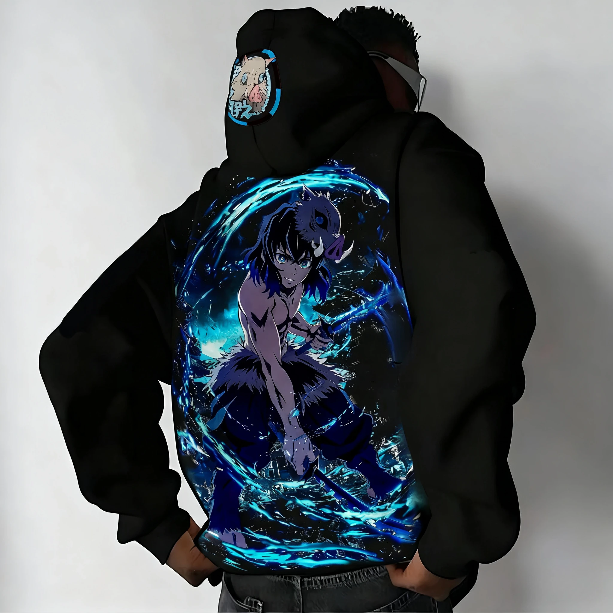 Demon Slayer Hoodie 2025, Herren-Herbst/Winter, neu, Hashibira Inosuke, Anime, bedruckt, amerikanisch, lässig, locker, Eltern-Kind-Pullover