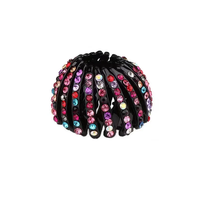 Women Bun Crystal Hair Claw Fashion Female Ponytail Headwear Horsetail Buckle Hair Clip Bird Nest Expanding Hair Accessories