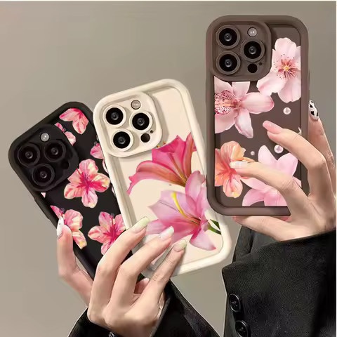 Lily Flower Case For Samsung Galaxy S21 S22 Ultra S21 Plus S20 FE A31 A51 A71 A53 A33 A73 A23 A50 A30 A70 A32 A72 A13 A04 A04E