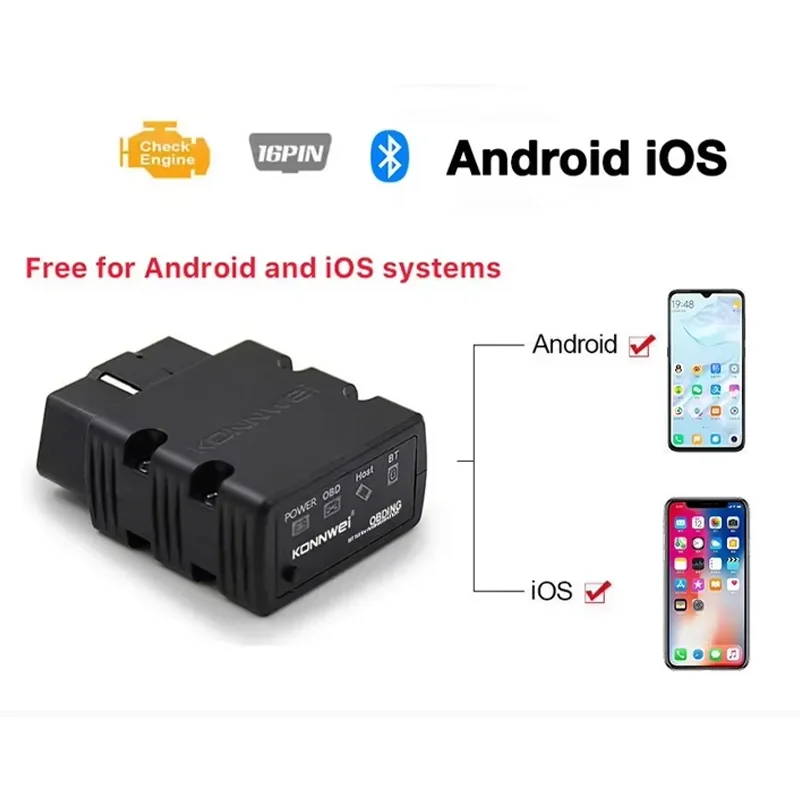 Nuovo KONNWEI ELM327 V1.5 OBD2 Scanner diagnostico per auto KW902 Bluetooth Auto Scanner Mini ELM 327 KW902 Lettore di codici per Android/IOS