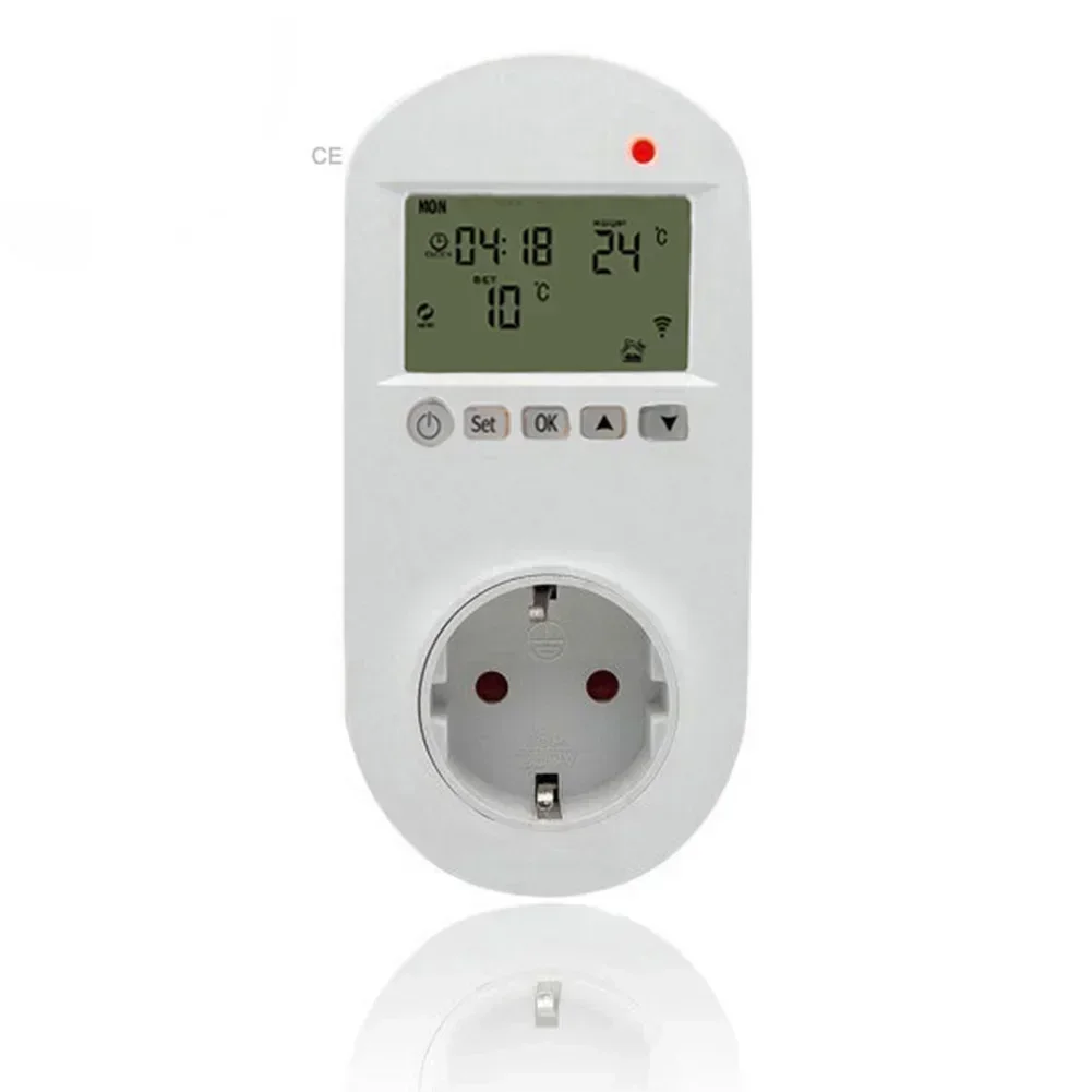 

Programmable WiFi Thermostat with Large LCD Display Memory Protection and Smartphone Remote Access for Home Use