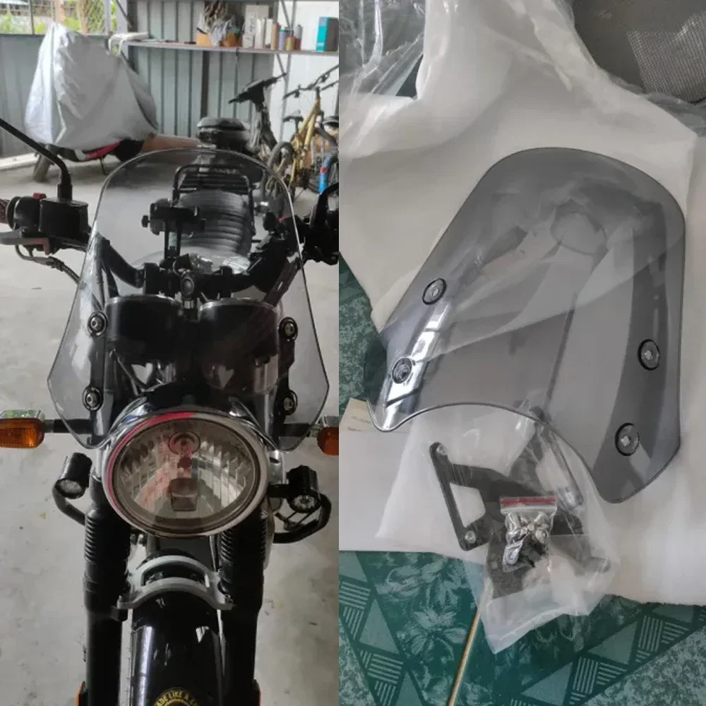 For Royal Enfield 350 500 Interceptor 650 Windscreen Motorcycle Accessories Windshield Wind Deflector Fairing Protector Screen