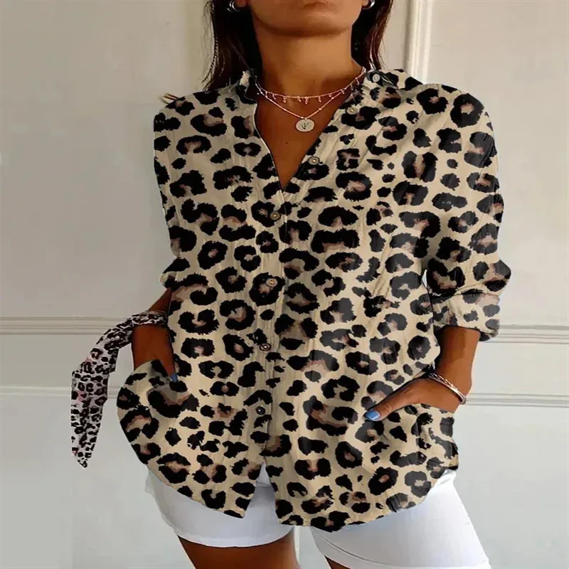 

2025 new women's shirt summer European and American fashion hot sale three-quarter sleeve shirt animal pattern 3D printing