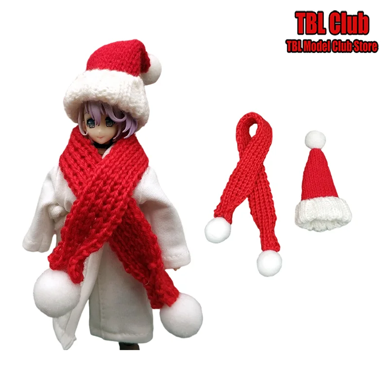 1/12 مقياس سنة جديدة سعيدة عيد الميلاد قبعة وشاح الإناث/الذكور الملابس التبعي ل فيجما shf 6 بوصة 7 بوصة الجندي عمل الشكل #6