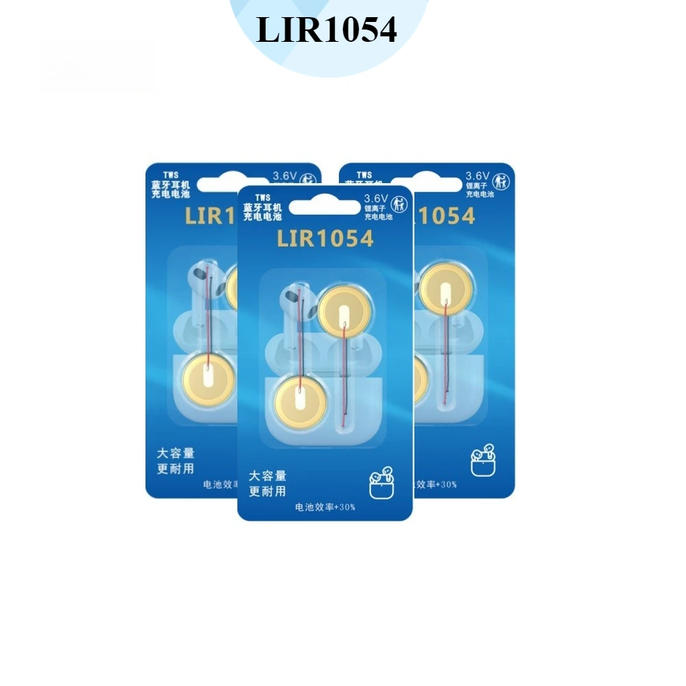 

2-10PCS LIR1054 Battery for Bluetooth Headset 45mAh 3.6V Rechargeable Button Battery