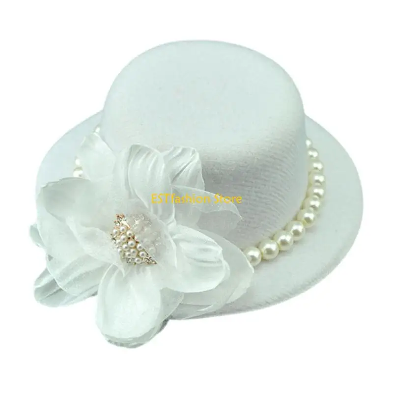 Y5GC Sustainable Fabric Hair Clip Hat British Encouraged Look Wedding Reception Addition