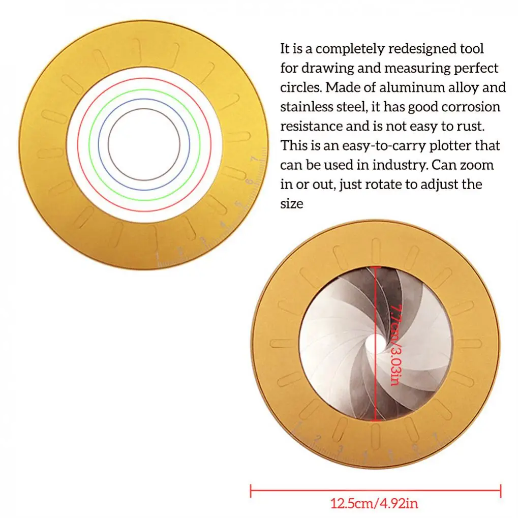 Adjustable Round Stainless Steel Drawing Tool for Woodworking Drafting Circle Drawing Rotary Tool DIY Drawing Circle Tool