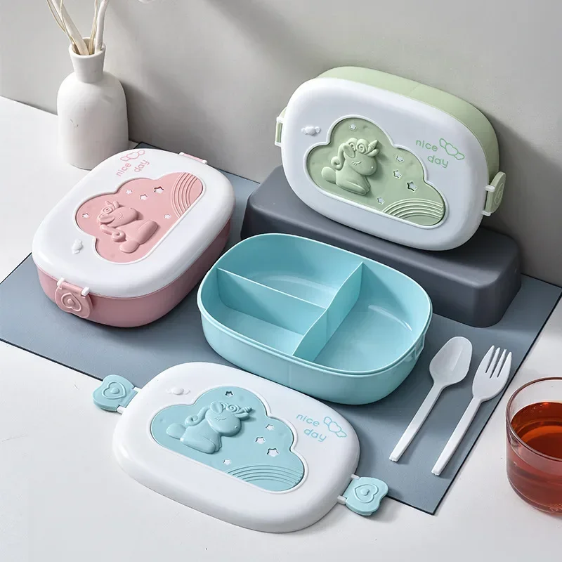 Unicorn Lunch Box With Compartments Leakproof Portable Food Storage Container For Kids Girls School Tuppers Food Toppers