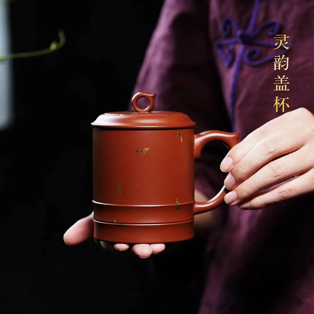 Yi Tu Chun Limited Edition Yixing Zisha Teacup With Lid, Master Handmade Premium Original Mineral Base, Clear And Elegant Cup