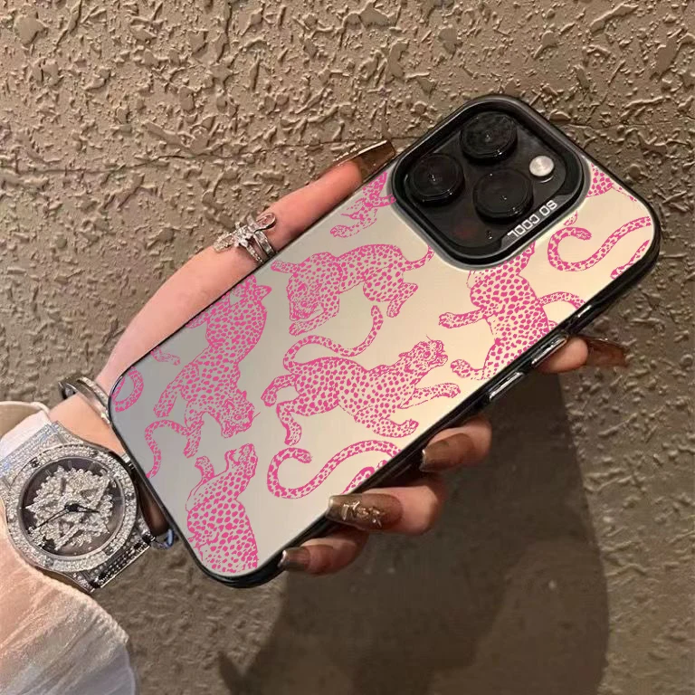 الوردي ليوبارد طباعة نمط جراب هاتف ل Realme C75 C35 C53 C65 C55 C33 C31 C21 C20 9 10 11 12 13 14 15 برو زائد الصلب IMD غطاء #3