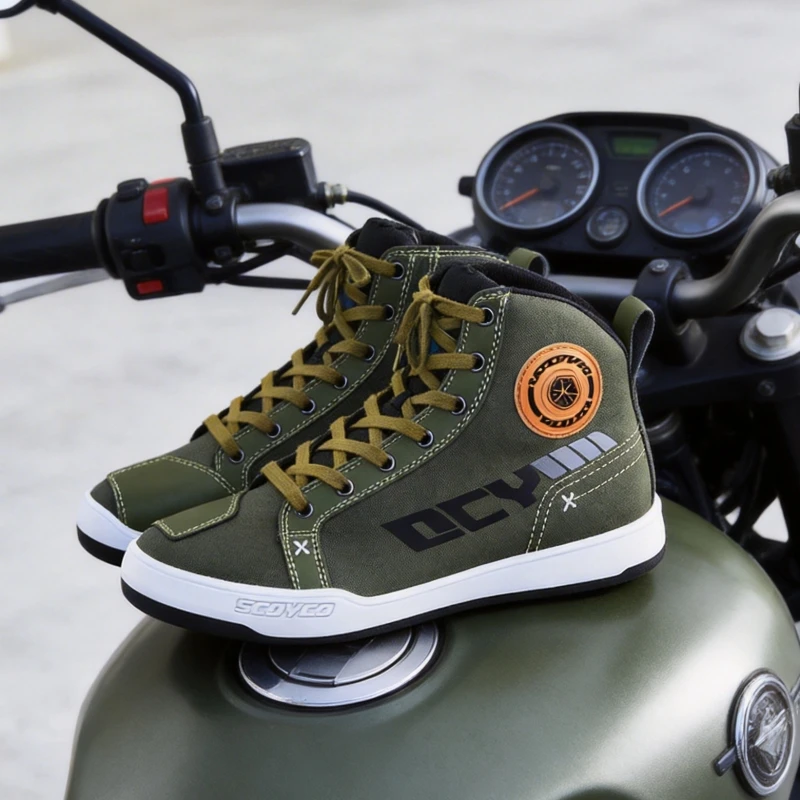 

Scoyco High Ankle Motorcycle Shoes Anti-Slip Breathable Shockproof Touring Casual Summer Autumn Racing Riding Moto Boots