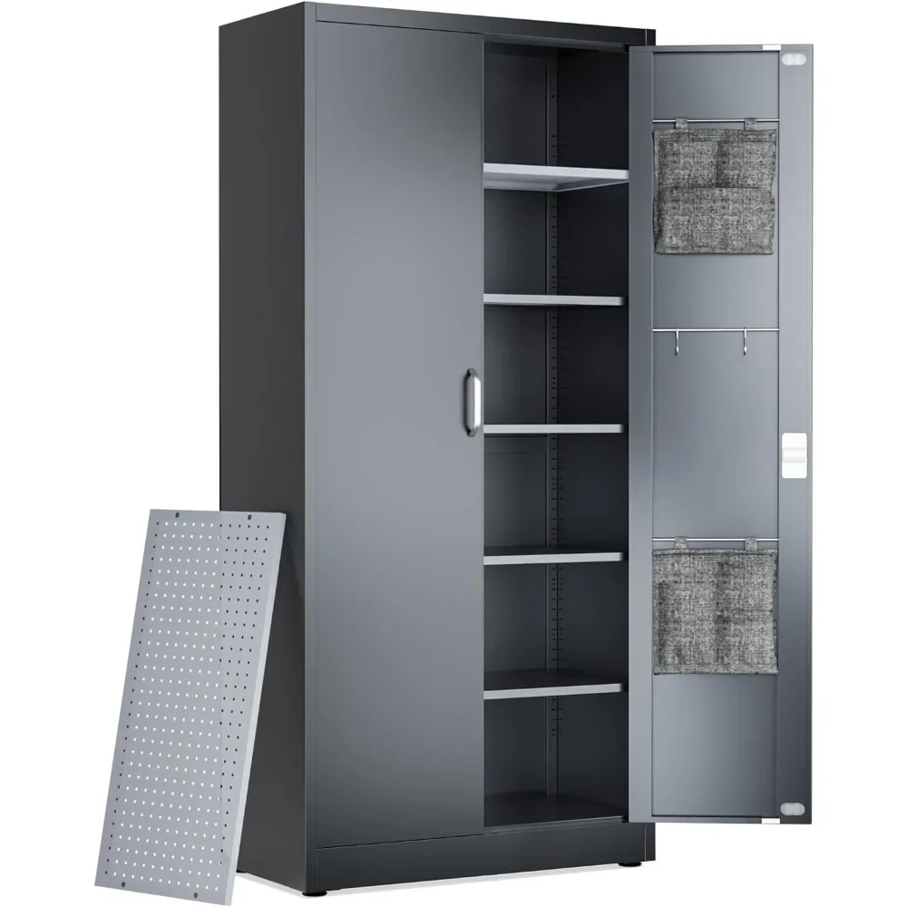 Locking Metal Storage Cabinet | Garage Storage Cabinet with Doors | 71