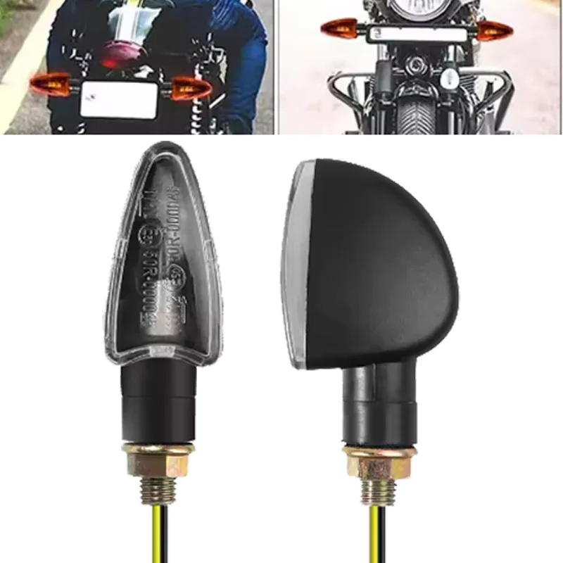 

2 Pcs Universal Motorcycle Turn Signal Indicators Light Amber Flashers Lighting Motorbike Lamp Super Bright Custom Tail Light