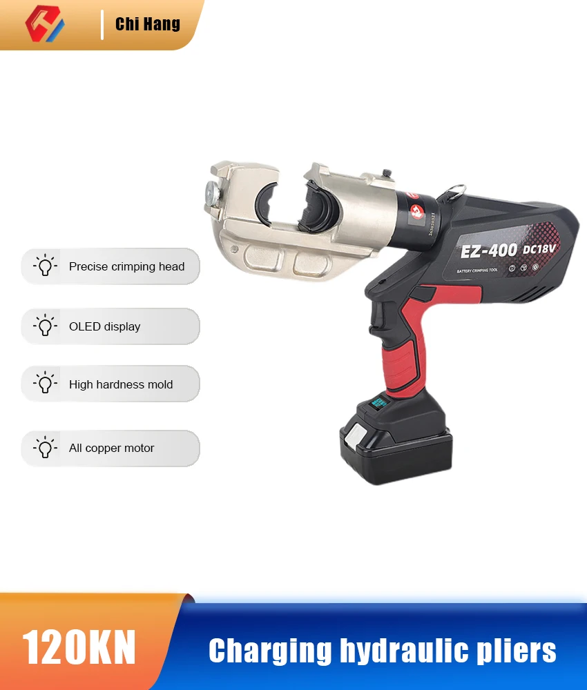 EZ-300/400 Electro-hydraulic Pliers,Cordless Crimping Tool for Copper Aluminum Terminals,Efficient Cable Wire Pressing Equipment