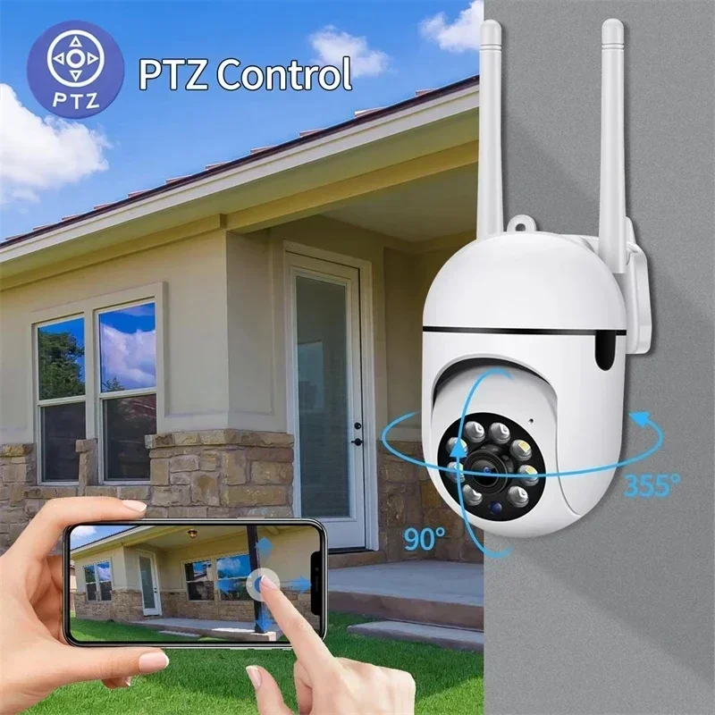 Wifi 5MP Video Surveillance Camera CCTV IP Smart Human Tracking Night Vision Full Color Outdoor Waterproof PTZ Camera 4X Zoom