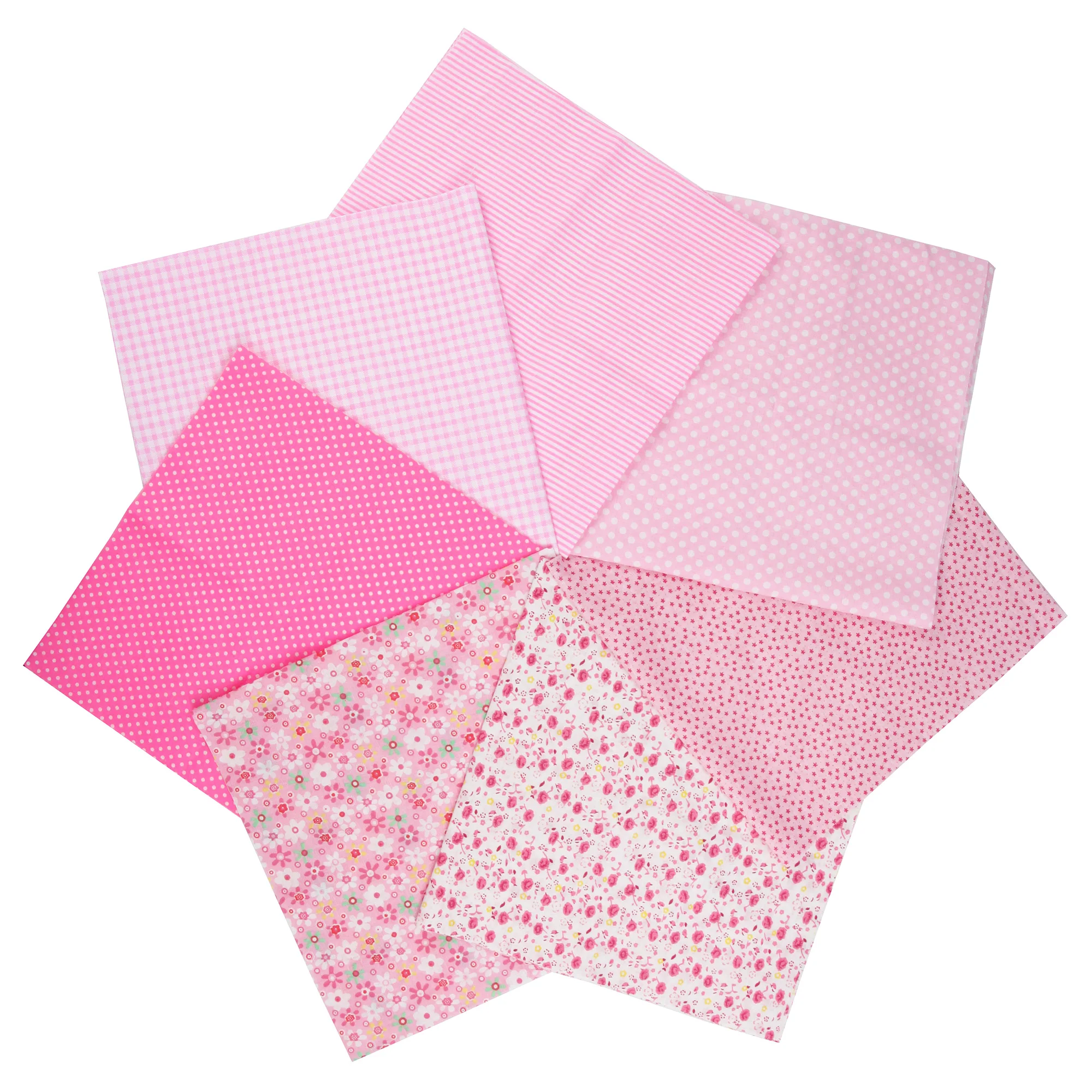 7PCS 25 X 25cm/50 X 50cm Squares Cotton Craft Fabric Cloths for DIY Bundle Patchwork Quilting Sewing Scrapbooking Art Craft