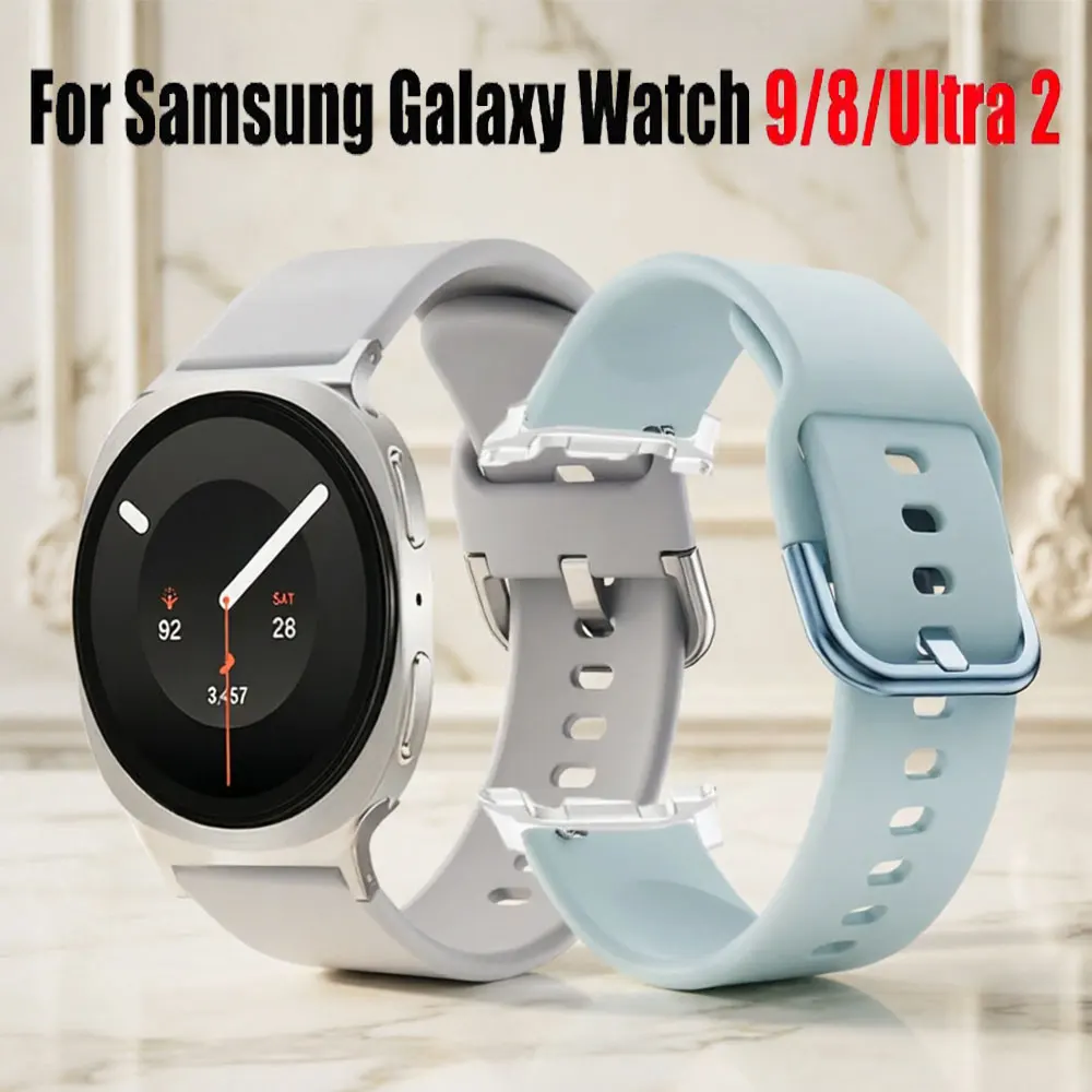 Official Silicone Band for Samsung Galaxy Watch 9 8 40mm 44mm Sport Strap correa Bracelet Galaxy Watch8 classic 46mm Accessories