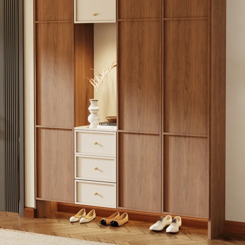 Wear a shoe cabinet  entrance of  solid wood, and integrate the entrance cabinet with the household storage cabinet.