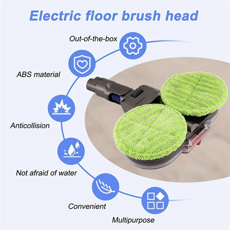 ABBK-Acco per testina per mop elettrico per aspirapolvere Dyson V15 V11 V10 V8 V7 con serbatoio dell'acqua staccabile 12 Mop riutilizzabile