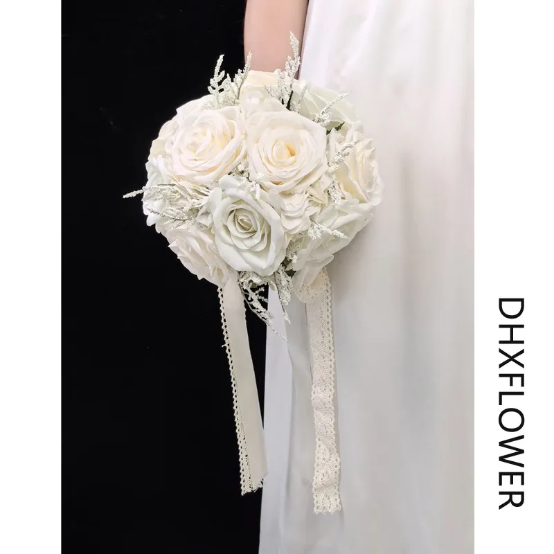 Bride wedding bouquet high-end simulation flower wedding gift wedding photo photography props rose bouquet