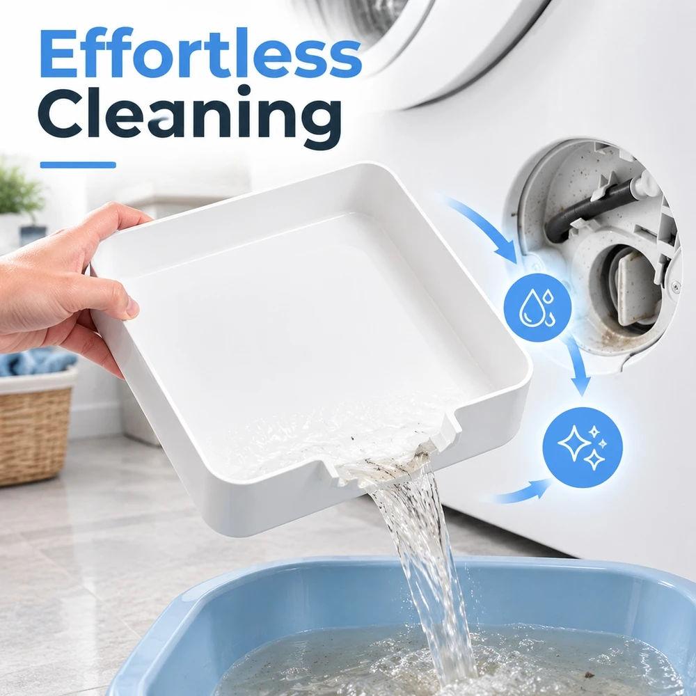 Durable Non Slip Washer Drain Tray Leak Proof Collection Pan for Bosch Siemens Machines Thick Floor Protector Base Stand