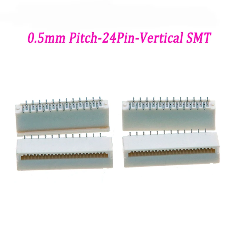 24FLT-SM2-TB(LF)(SN) 0.5mm 24Pin Vertical SMT FPC FFC Connector Surface Mount Receptacle for Drone LCD Industrial Control PCB