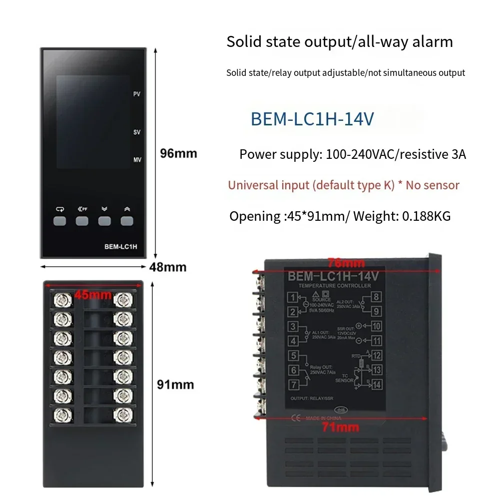 Easy To Operate For Unstable Voltage Areas PID Temperature Controller Multi-function Thermostat Real-time Temperature Control