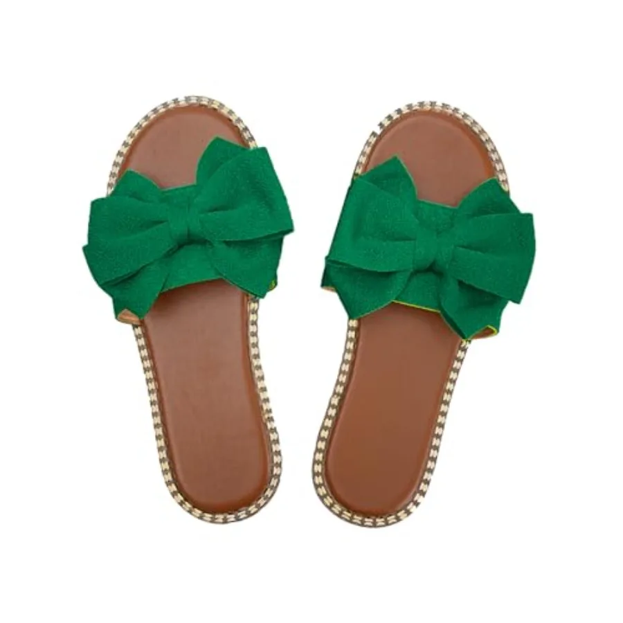 

Женские сандалии Sksshion с бантом и открытым носком, летние шлепанцы без застежек