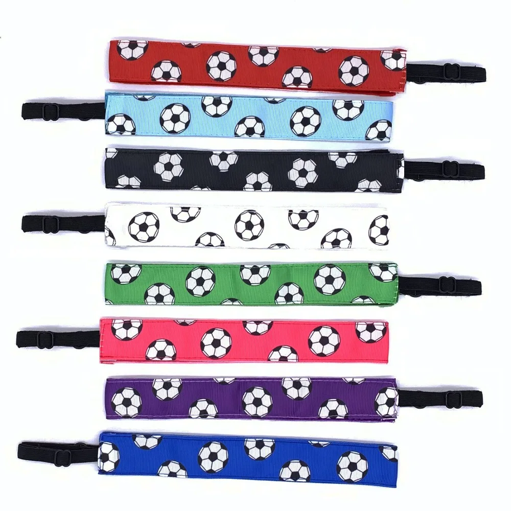 1pcs Fashion No Slip Football Headband Stretch Elastic Football Printed Yoga Hair Band Adjustable Sports Sweatband Women