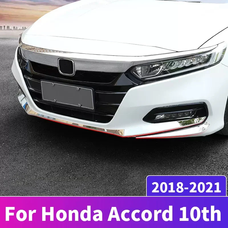 

Stainless Car Front Rear Bumper Side Door Trunk Strips Decoration Cover Trim For Honda Accord X 10th 2018-2020 2021 Accessories