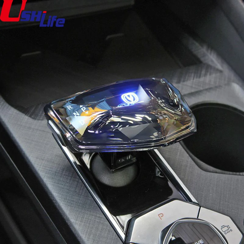 

LED Crystal Car Gear Shift Handle Knob Frame Decor Cover Trim Car Accessories For Changan CS75 Plus MK2 UNIV UNI-V UNI V 2022