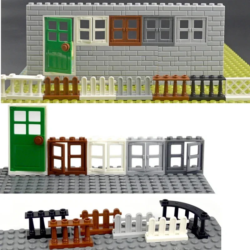 MOC Building Blocks Accessories door windows City House Fence Stairs Ladder Bricks Parts Compatible All Brands Toy for kid