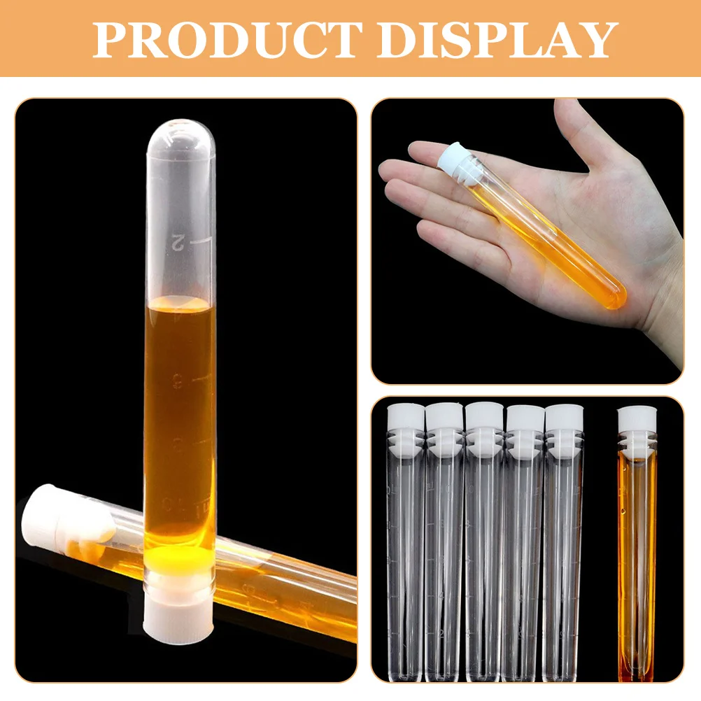 

20Pcs 10Ml Clear Plastic Test Tubes with Screw Caps for Scientific Experiments and Plant Propagation Storage Test Tubes