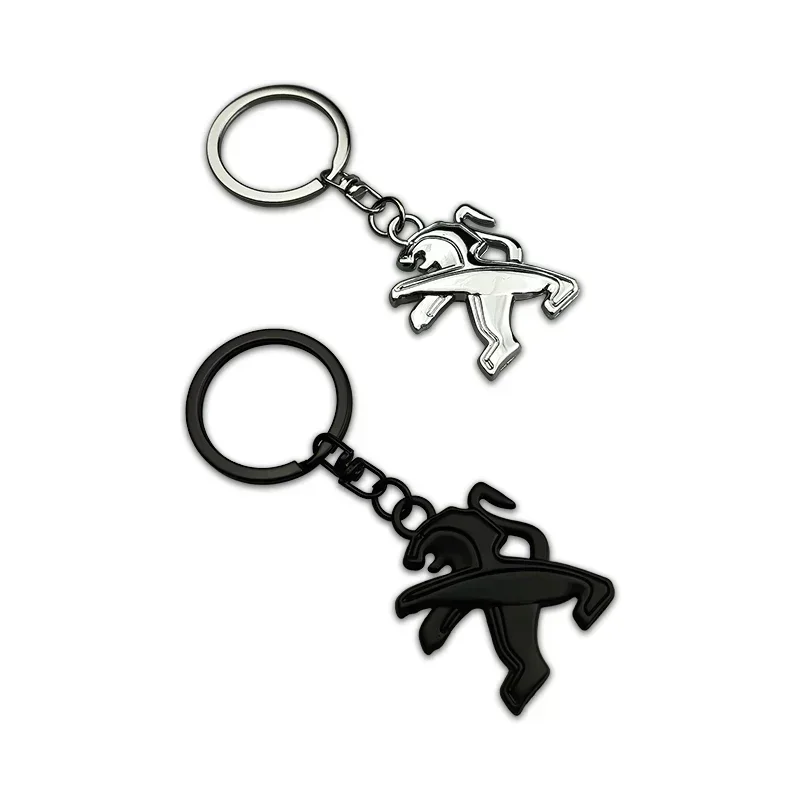 Car Logo Keyring Holder Metal Key Chain Pendant for Peugeot 107 108 206 207 208 301 306 307 308 407 408 508 2008 3008 4008 5008