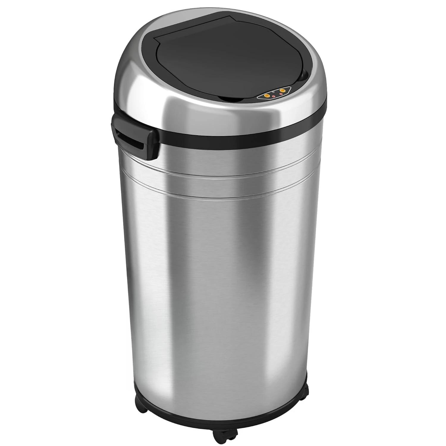 

23 Gallon Commercial Size Sensor Trash Can with AbsorbX Odor Control System & Wheels, 87 Liter Stainless Steel, Customized