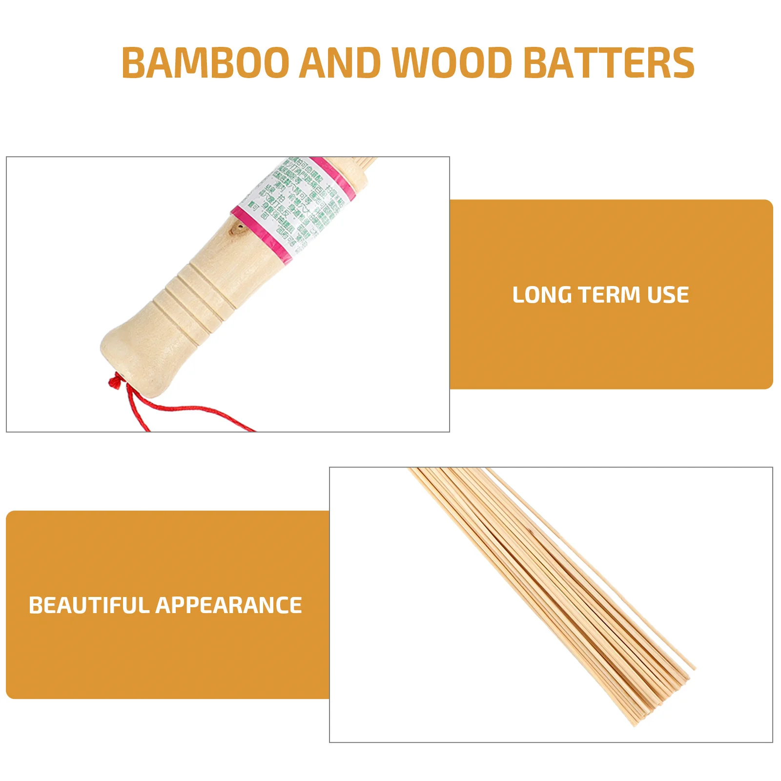 

2 Pcs Back Striker Knocking Tools Massage Roller Hammer Bamboo Massager Home Stick for Body