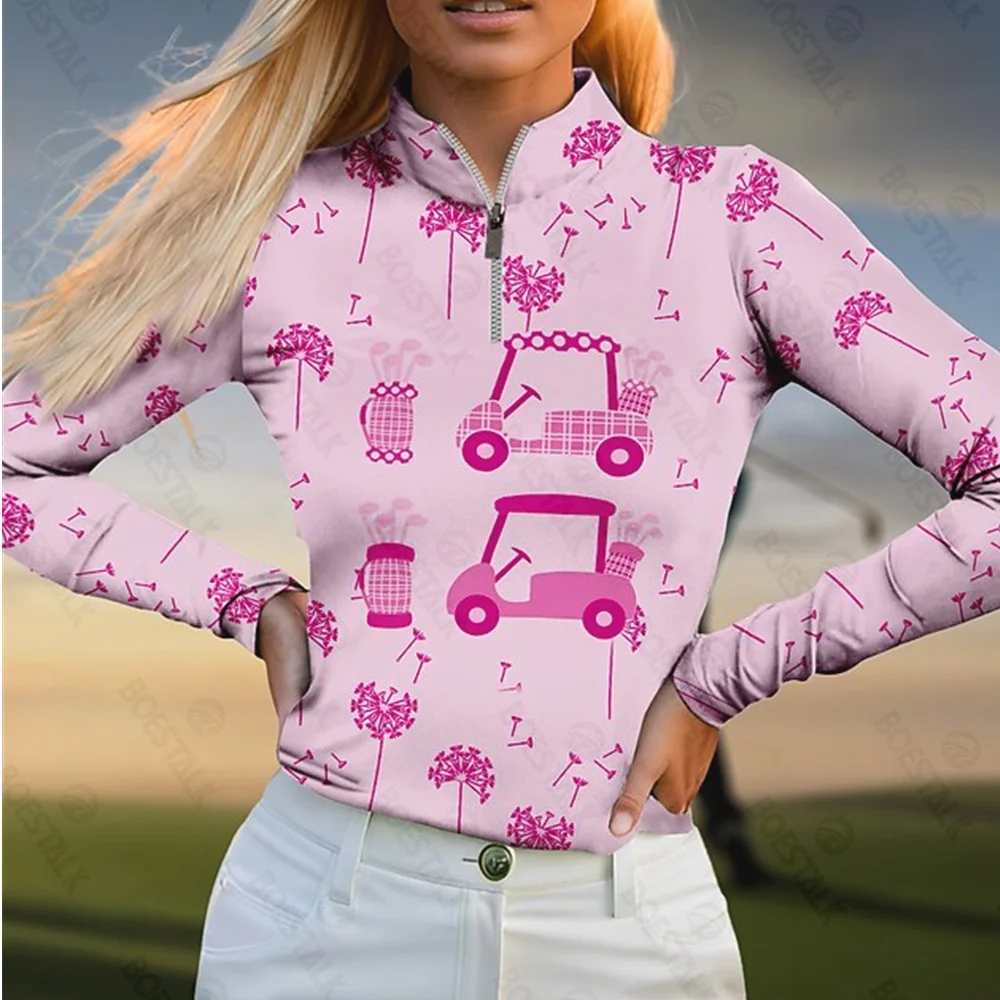 2024 new Women Golf Long Sleeve polo Shirt  Autumn winter Clothing Quality Slim Golf Apparel Sports Wear Tennis Baseball Clothes