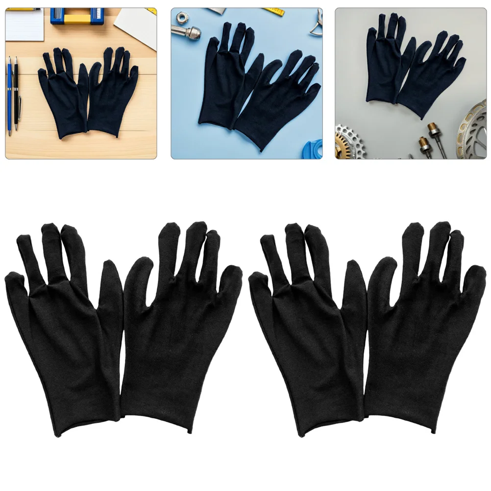 

12Pairs Soft Cotton Blend Safety Gloves Non-Slip Breathable Protective Work Gloves for Gardening Cleaning Maintenance