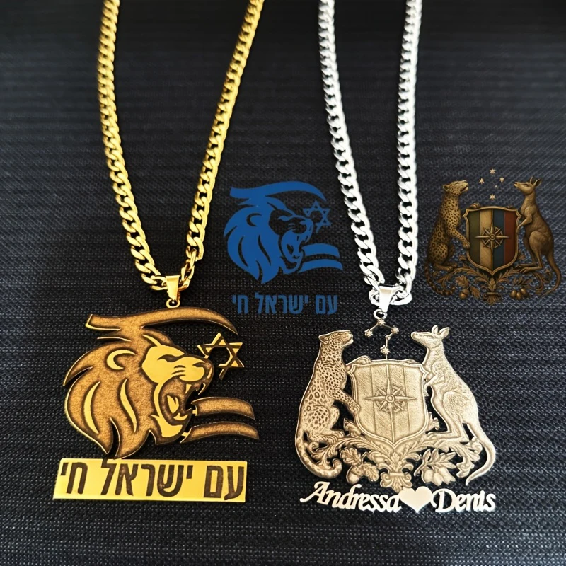 

Подвеска с логотипом на заказ, ожерелье с именной табличкой, ожерелье из нержавеющей стали, кубинская цепочка, индивидуальный дизайн, подарок