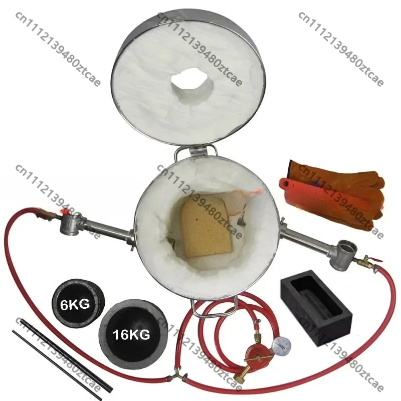 

16KG Metal Melting Furnace, 1450℃ High Temperature Smelting Device, Copper Gold Silver Aluminum Melting Tool for Jewelry Craft
