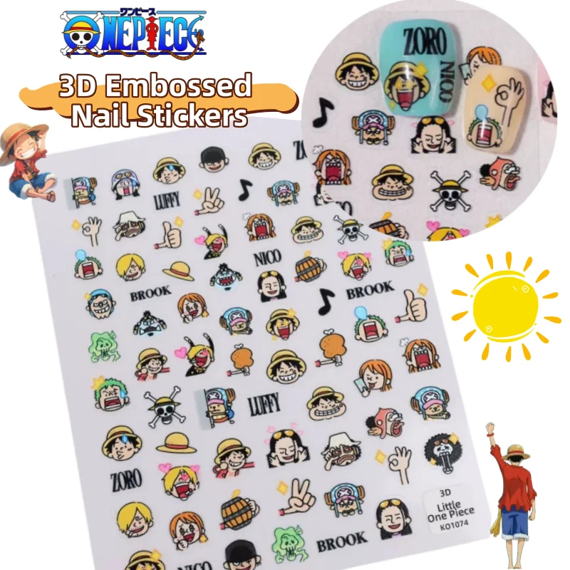 

One Piece Luffy High-value Nail Art Stereo Anaglyph Nail Sticker Cartoon Cute Hand Account Book Mobile Phone Shell Decoration