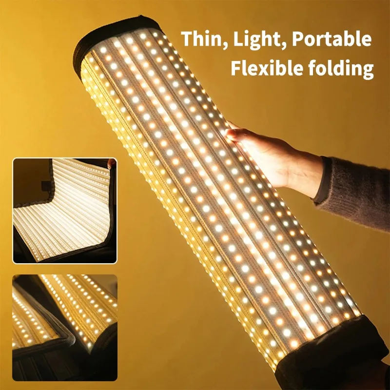 200w Bi-Color Versatile Flexible LED Mat Light With Honeycomb Grid Rollable Video Light For Traveling Filmmakers