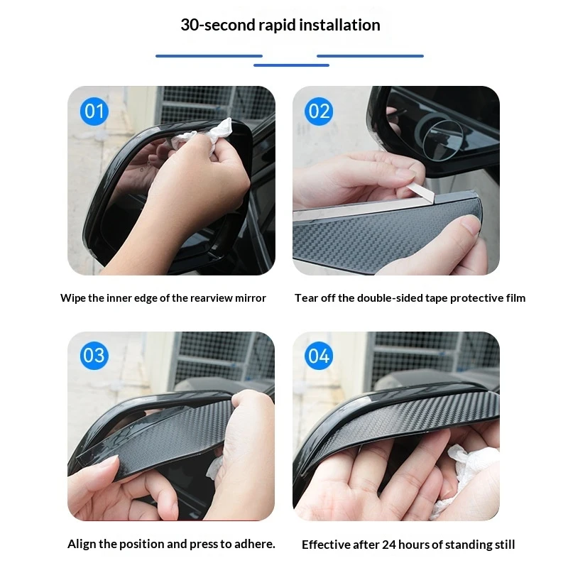 for Cars Rearview Mirror Rain Shield Rain Visor Thickened Carbon Fiber Texture Rearview Mirror Rain and Sun Shield Accessories