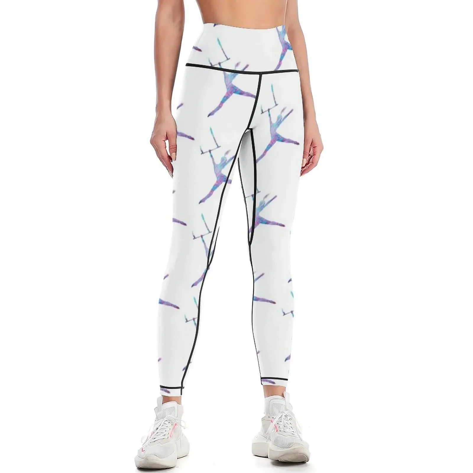 

Trapeze watercolor art Leggings Jogger pants push up legging Fitness woman legging push up Womens Leggings