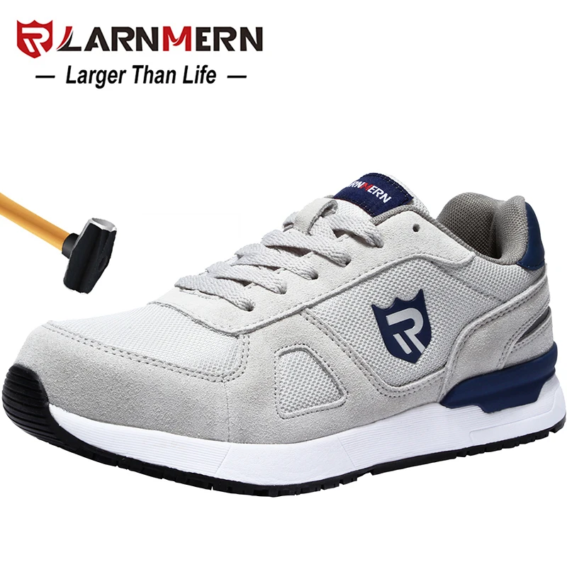 LARNMERN Mùa Đông Giày Nam Slip On Thép Không Gỉ Mũi Giày Nữ Xây Dựng Giày Sneaker Thoáng Khí Nhẹ Chống Tĩnh Điện Giày Công Sở